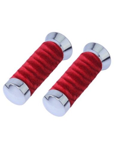 Custom Swirl Velour Grips 7/8 long 130mm Red.